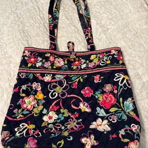 Vera Bradley Navy Floral Tote Bag